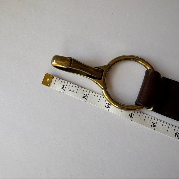 Ariat Brown Leather Bridle Belt Size Small Gold Tone Clip Buckle - Picture 8 of 12